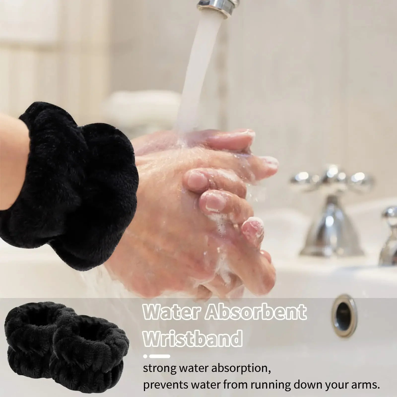 3Pcs Spa Headband Wristband for Washing Face Microfiber Makeup Towel Hair Bands Washband Scrunchies Absorbent Wrist Sweatband