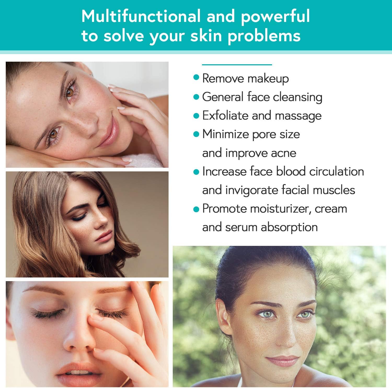 Silicone Face Scrubber Soft Facial Cleansing Brush Blackhead Srubber Cleanser Brush for Exfoliating Massage Face for All Skin Types(4 Pack)