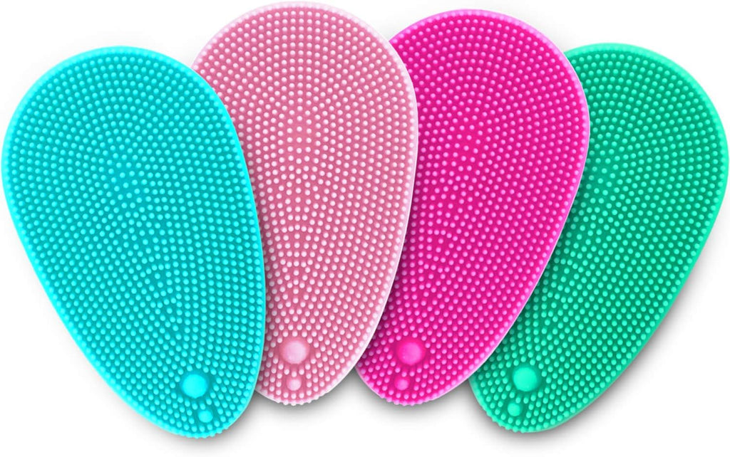 Silicone Face Scrubber Soft Facial Cleansing Brush Blackhead Srubber Cleanser Brush for Exfoliating Massage Face for All Skin Types(4 Pack)