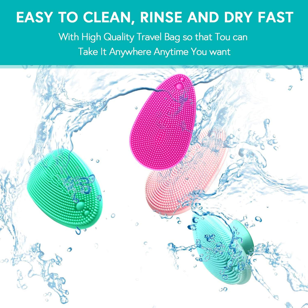 Silicone Face Scrubber Soft Facial Cleansing Brush Blackhead Srubber Cleanser Brush for Exfoliating Massage Face for All Skin Types(4 Pack)