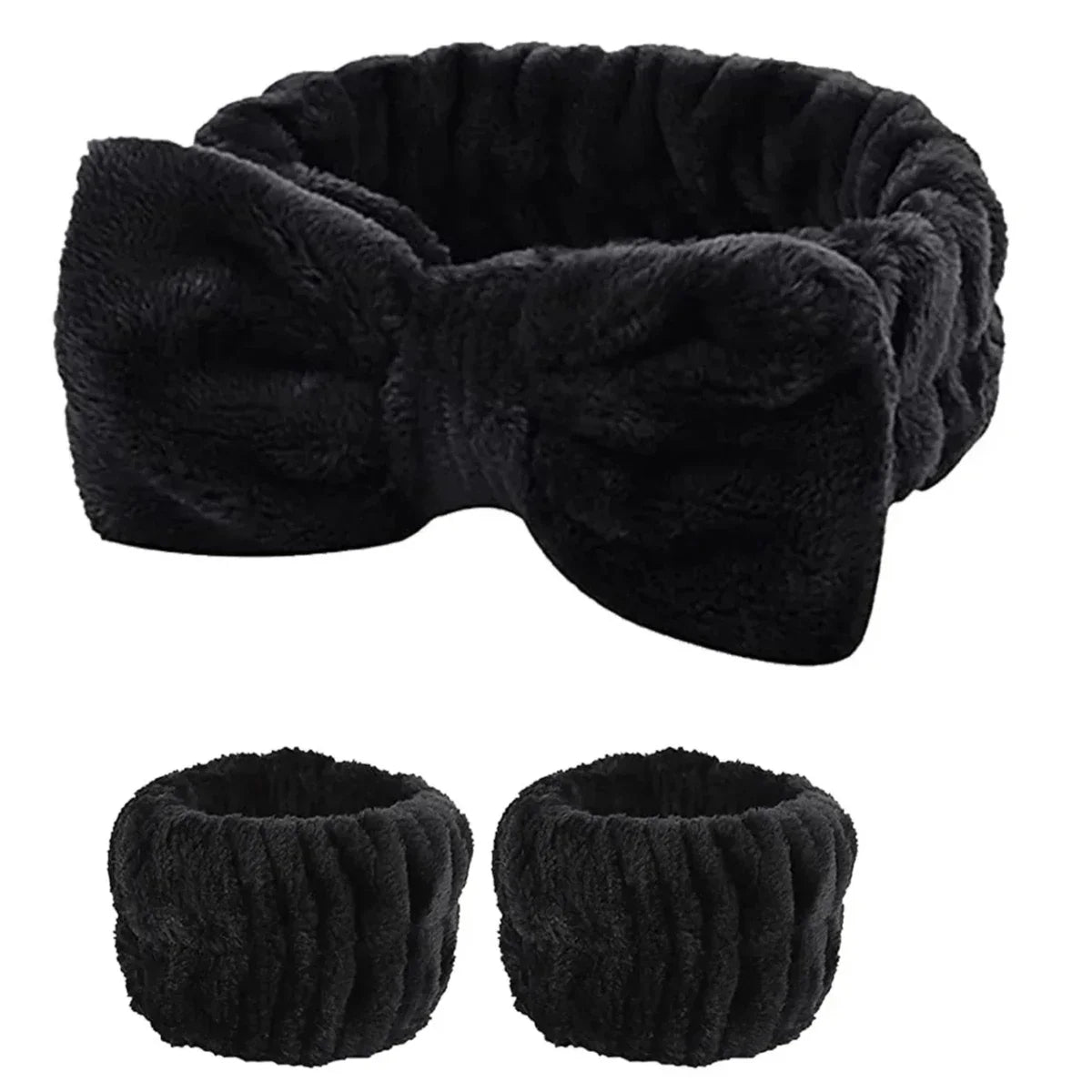 3Pcs Spa Headband Wristband for Washing Face Microfiber Makeup Towel Hair Bands Washband Scrunchies Absorbent Wrist Sweatband