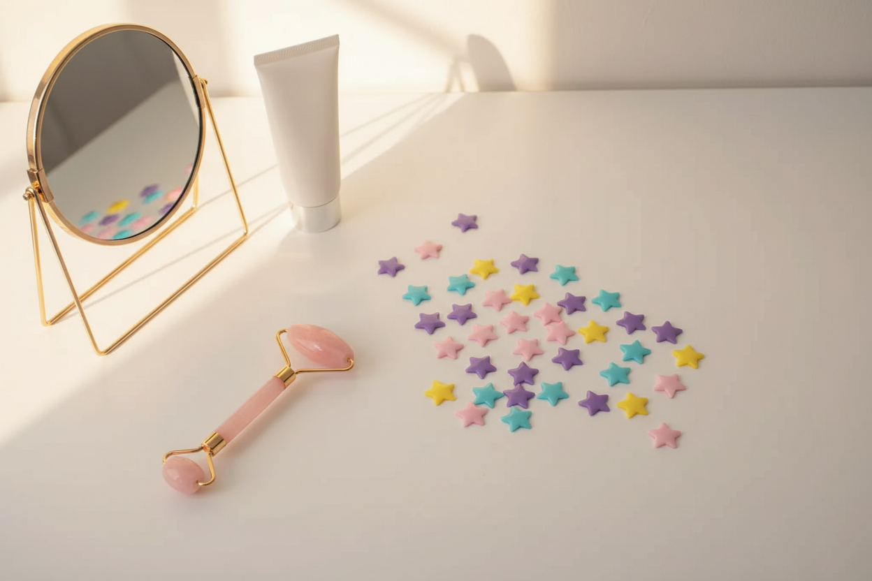 Skincare Routine Flat Lay